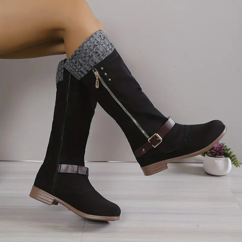 Fionna™ - Einfarbige lange Stiefel für Damen