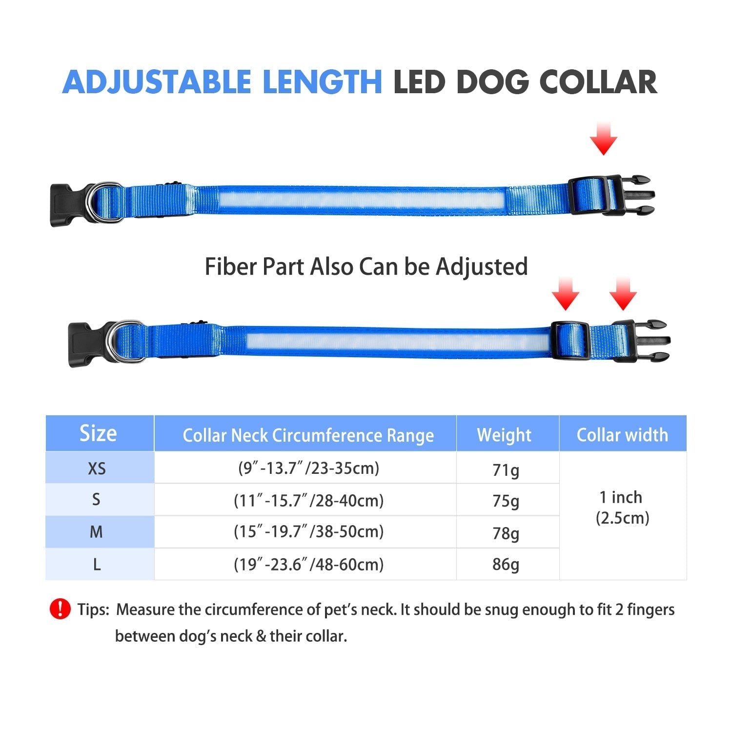 Leuchtendes LED-Licht Hundehalsband