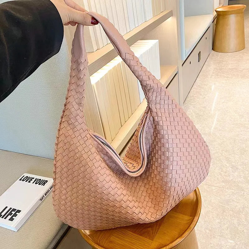 Luxuriöse gewebte Lederhandtasche für Frauen™