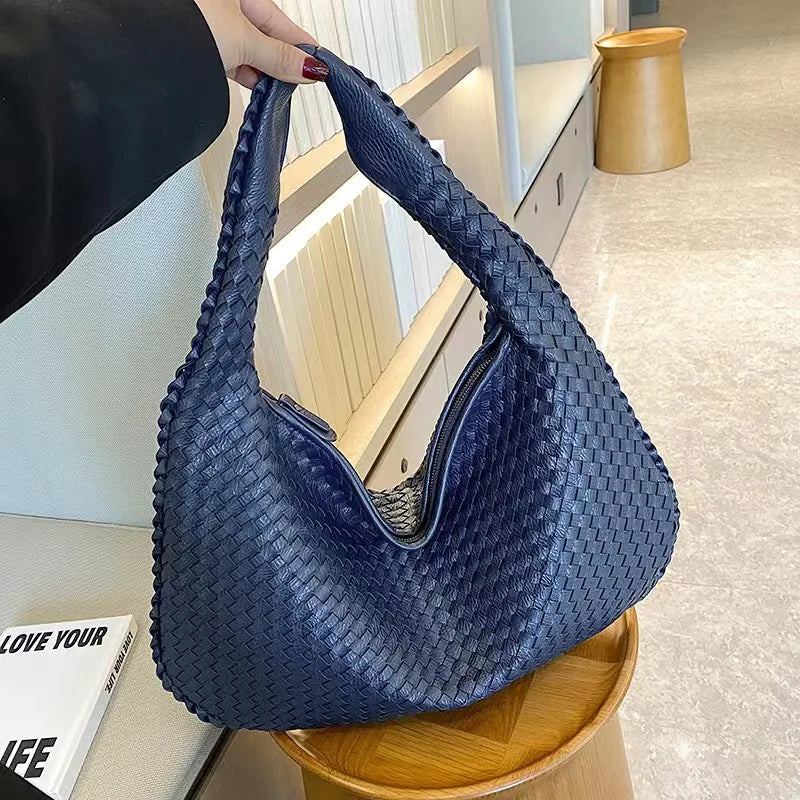 Luxuriöse gewebte Lederhandtasche für Frauen™