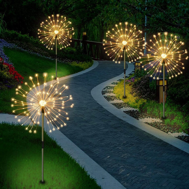 Wasserdichte Solar Garten Feuerwerk Lampe