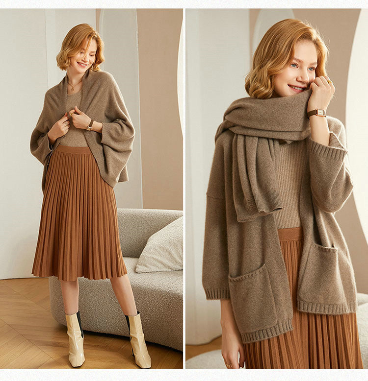 Annalyn™ - Faux Cashmere Warmer Doppelschal Schal Strickjacke