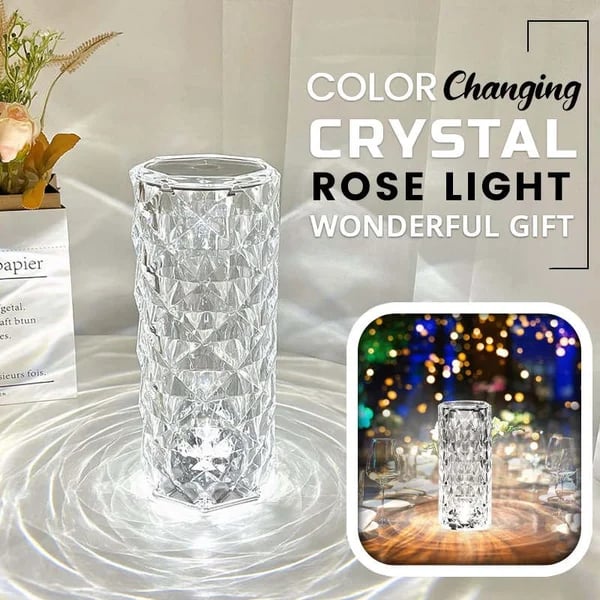 Touching Control Rose Crystal Lamp