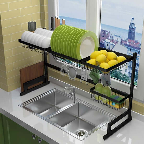 DishRack™ Edelstahl-Spülbecken-Geschirrkorb